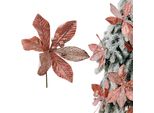Stella Di Natale Rosa Cipria Su Stelo - Fiori D'albero Di Natale 28 Cm