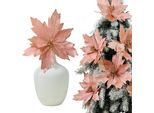 Stella Di Natale Rosa Su Plettro - Fiori Dell'albero Di Natale 29 Cm