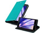 Cadorabo Cover Per Huawei Ascend P7 Cover Protettiva In Turchese Custodia Per Cellulare Cover Chiusura Magnetica