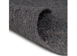 Vidaxl Tappeto Fatto A Mano In Iuta Rotondo 90 Cm Grigio Scuro