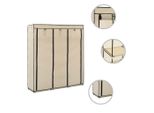 Vidaxl Armadio Con Ripiani E Aste Crema 150X45X175Cm In Tessuto