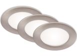 Lampade Da Incasso A Led, Set Da 3, IP44, 7 W, Argento, 4000 K, Plastica, Ø 12 Cm Briloner
