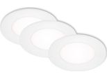 Lampade Da Incasso A Led, Set Da 3, Ultrapiatte, 3 W Ciascuna, IP23, Plastica Bianca Briloner
