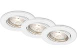 Lampada Da Incasso A Led Set Da 3 Dimmerabile Orientabile IP23 GU10 Ø8,8Cm 5W Bianco Briloner