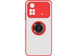 Avizar, Cover Protettiva Poco X4 Pro 5G Antiurto Con Anello Magnetico Robusto, Rosso
