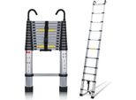 Fiqops Scala Telescopica Con Gancio Scala A Gradini In Alluminio Argento Scala Pieghevole 3,2M
