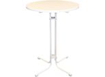 Monaco Tavolo Bar Rotondo In Metallo Bianco 80Cm