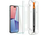 Spigen Iphone 15 Pro Glas.Tr "Ez Fit"" Screen Protector Tempered Glass, 2-Pack - Clear"