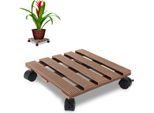 Rullo Per Piante Yakimz Wpc 30 X 30 X 7,5 Cm, Per Esterni E Interni, Portata 80 Kg, Resistente Alle Intemperie, Marrone, Angolare