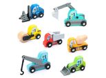 Umu® Set Di Macchine Da Costruzione In Legno 8 Pezzi - Brio World Compatibile, Set Di Macchine Per Bambini Da 2, 3, 4, 5 Anni