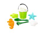 Cavallino Safari Classic Bucket Set Con Stampi Per Sabbia Verde, 9Dlg.