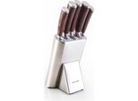 G21 Gourmet Steely Set Di Coltelli 5 Pezzi + Blocco In Acciaio Inox