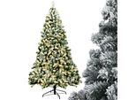 Costway Albero Di Natale Artificiale 230 Cm, Albero Di Natale 1346 Aghi In Pvc Con Neve, 550 Led Bianchi Caldi E Supporto In Metallo, Albero Di Natale Albero Artificiale Di Natale