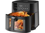 Friggitrice Ad Aria Calda 9L Xxl Friggitrice Ad Aria Calda Con Display A Led, Friggitrice Con 8 Programmi, Controllo Di Tempo/Temperatura Regolabile Per Friggere, Cuocere Al Forno