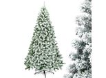 Costway Albero Di Natale Artificiale 225 Cm, Albero Di Natale Con Neve, 1346 Cime In Pvc, Supporto In Metallo E Sistema Pieghevole, Albero Di Natale Albero Artificiale Di Natale