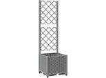 Vidaxl Fioriera Con Traliccio Grigio Chiaro 40X40X136 Cm Pp