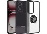 Avizar, Custodia Protettiva Per Oppo Reno 12 Pro Con Anello Magnetico Finitura Opaca, Nero