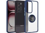 Avizar, Custodia Protettiva Per Oppo Reno 12 Pro Con Anello Magnetico Finitura Opaca, Blu Scuro