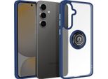 Avizar, Custodia Protettiva Per Galaxy S24 Fe Resistente Agli Urti Con Anello Magnetico, Effetto Opaco, Blu Scuro