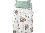 Set Copripiumino Happyfriday Moshi Moshi Happy Sloth Colorato Culla 2 Pezzi