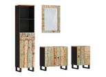 Vidaxl Set Di Mobili Da Bagno In 4 Pezzi In Legno Massiccio Di Recupero