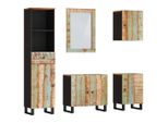 Vidaxl Set Di Mobili Da Bagno Da 5 Pezzi In Legno Massiccio Di Recupero