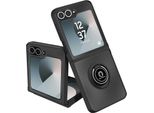 Avizar, Custodia Protettiva Galaxy Z Flip 6 Resistente Agli Urti Con Supporto Magnetico, Nero