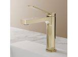 Emke Rubinetto Bagno Oro Champagne 195X173X46Mm, Ottone, Cartuccia Ceramica, Miscelatore Bagno, Miscelatore Lavabo, Miscelatore Lavabo
