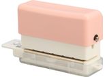 Punzonatrice Per Carta A 6 Fori, Portatile, Design Simpatico, Abs, Funzionamento Manuale, Profondità Fori 7 Mm, Punzonatrice Da Tavolo Per Ufficio, Rosa