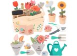 Umu® Set Da Giardino In Legno 30 Pezzi - Piccolo Giardino Per Bambini Di 2, 3, 4 E 5 Anni