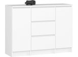Akord Cassettiera 2 Ante 3 Cassetti Bianca 101X35X76 Cm