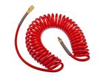 Tubo Flessibile A Spirale Per Aria Compressa Rqs 9 M -Poliuretano12/8 Mm - Rosso - Per Compressore