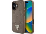 Etui Guess Grained Hot Stamp Peony Triangle Logo Magsafe Do Iphone 16 BrąZowy