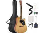 Vevor Cutway Chitarra Acustica, 41 Pollici, 6 Corde, Chitarra Naturale Con Top In Abete Massello, Pacchetto Per Principianti Con Borsa Da Concerto, Accordatore, Tracolla, Corde In Acciaio, Plettri, Capotasto, Tastiera In Palissandro, Per Jazz Solista In Stile Fingerstyle