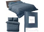 Deco4Home Biancheria Da Letto In Raso Denim | 160X200Cm | Blu