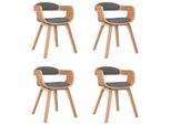 Syfax™ Sedie Da Pranzo 4 Pz Grigio Chiaro Legno Curvato E Tessuto