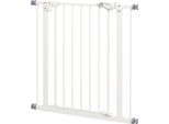 Cancelletto Di Sicurezza Per Cani, Cancelletto A Barriera, 74-80 Cm, Cancelletto Di Sicurezza Per Scale Per Animali Domestici, Cancelletto Per Cani, Cancelletto Di Sicurezza Senza Foratura, Metallo, Plastica, Bianco