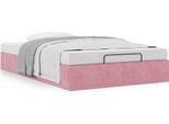 Syfax™ Struttura Letto Pouf Senza Materasso Rosa 120X190 Cm Velluto
