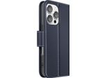 Avizar, Custodia A Portafoglio Per Iphone 16 Pro In Pelle Premium Con Funzione Stand, Blu Scuro