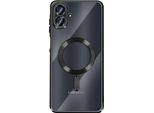 Avizar, Galaxy A07 Magsafe Compatibile Cover Protettiva Cornice Cromata Elegante, Nero