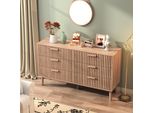 Unboxg Cassettiera Con 6 Cassetti, Cassettiera Per Camera Da Letto, Legno, Cassettiera, Mobile Contenitore Con Cassetti, Per Camera Da Letto, Soggiorno, Corridoio (Legno, 6 Cassetti)