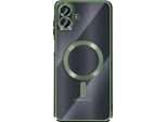 Avizar, Galaxy A07 Magsafe Compatibile Cover Protettiva Cornice Cromata Lucida, Verde