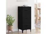Vidaxl Credenza Look Rovere Nero 34,5 X 34 X 90 Cm Materiale A Base Di Legno