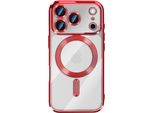 Avizar, Custodia Protettiva Per Iphone 17 Pro Compatibile Con Magsafe Design Con Cornice Cromata, Rosso