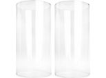 2 X Cilindro Di Vetro Senza Base H:20Cm Ø10Cm Lanterna Portacandele Decorazione Da Tavolo Lanterna Portacandele