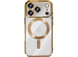 Avizar, Custodia Protettiva Per Iphone 17 Pro Max Magsafe Compatibile Con La Cornice Cromata Moderna, Oro
