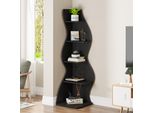 Tribesigns Scaffale Ad Angolo, Altezza 183 Cm, Scaffale Portaoggetti, Libreria, Porta Piante, Mobile Organizzatore, 5 Livelli, Moderno, Per Casa, Ufficio, Soggiorno, Nero