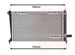 Van Wezel 47002062 Radiatore Radiatore Acqua Radiatore Motore Per Saab 9-5 Station Wagon (YS3E) 9-5 (YS3E)