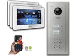 Videocitofono Ip Goliath: 7 Pollici Casa Trifamiliare, Codice Numerico, Argento : 7 Pollici In Bianco : Scatola Da Incasso : 4 Connessioni Poe Tramite:: 4 Selezione Monitor Poe: 7 Pollici In Bianco Scatola Di Montaggio Campanello : Scatola Da Incasso