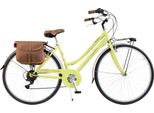 Bicicletta Da Città Via Veneto By Canellini RetrÒ Acciaio Donna Con Borse - Giallo